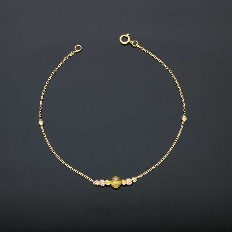 Gold Beads Bracelet 21KT - FKJBRL21KU6022 - Image 3