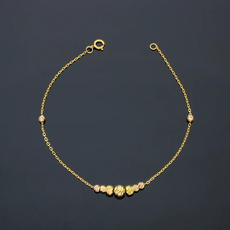 Gold Beads Bracelet 21KT - FKJBRL21KU6037 - Image 3