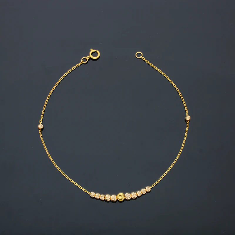 Gold Beads Bracelet 21KT - FKJBRL21KU6038 - Image 3