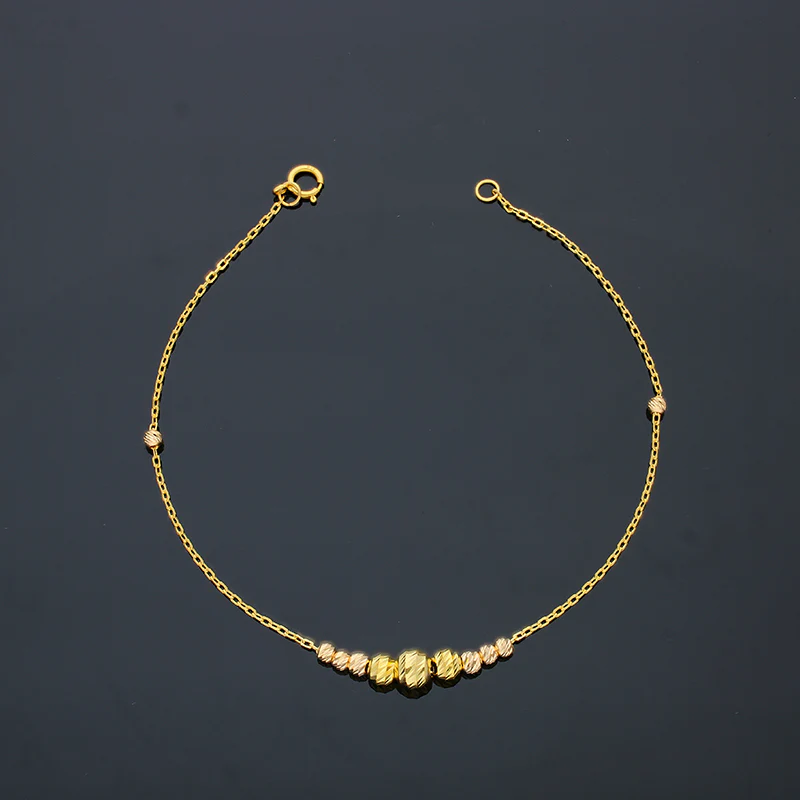 Gold Beads Bracelet 21KT - FKJBRL21KU6039 - Image 3