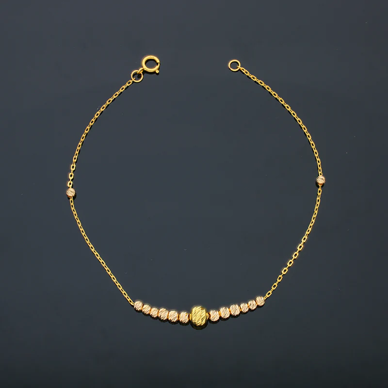 Gold Beads Bracelet 21KT - FKJBRL21KU6042 - Image 3