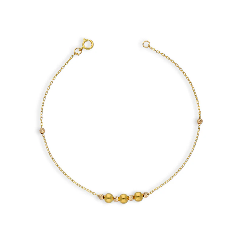 Gold Beads Bracelet 21KT - FKJBRL21KU6045