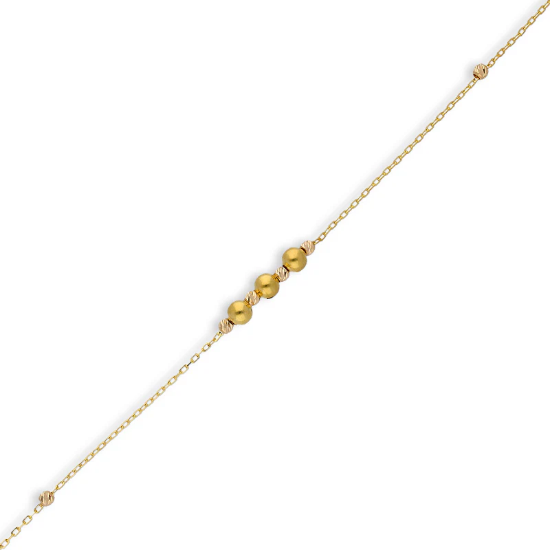 Gold Beads Bracelet 21KT - FKJBRL21KU6045 - Image 2