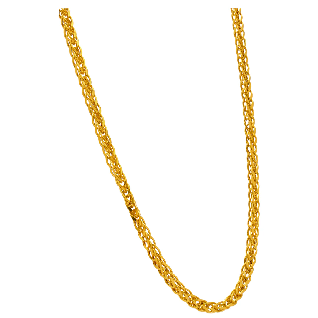 Gold Braided Chain 22KT - FKJCN22KU6623 - Image 3