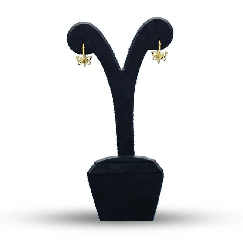 Gold Butterfly Clip on Hoop Earrings 18KT - FKJERN18KU3132 - Image 4