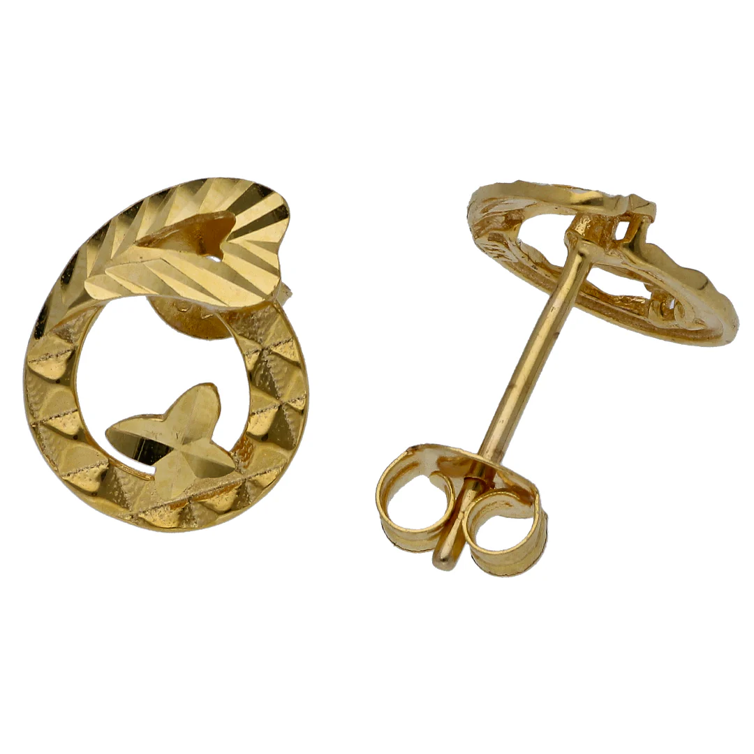 Gold Butterfly In Hollow Tear-drop Shaped Pendant Set 18KT - FKJNKLST18KU6491 - Image 4