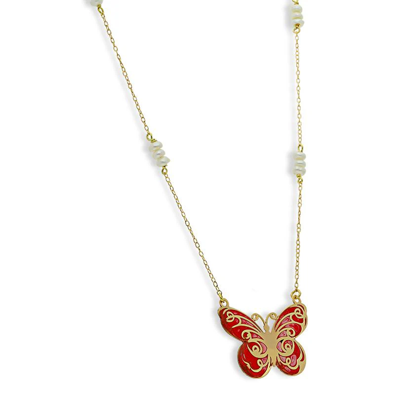Gold Butterfly Necklace 18KT - FKJNKL18K2545 - Image 2