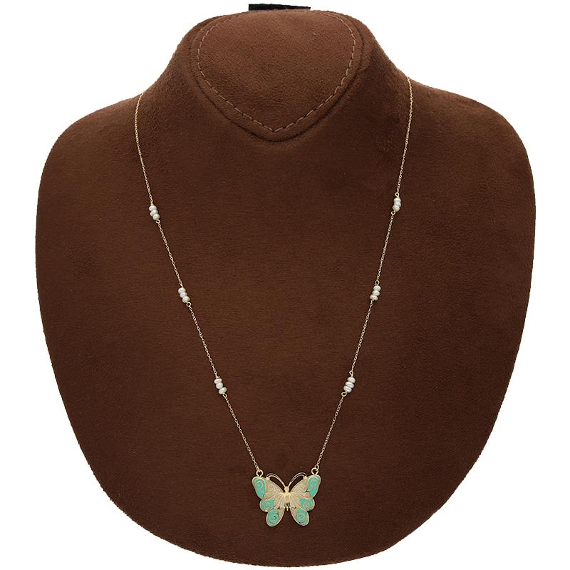 Gold Butterfly Necklace 18KT - FKJNKL18K2550 - Image 4