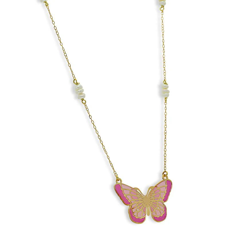 Gold Butterfly Necklace 18KT - FKJNKL18K2552 - Image 2