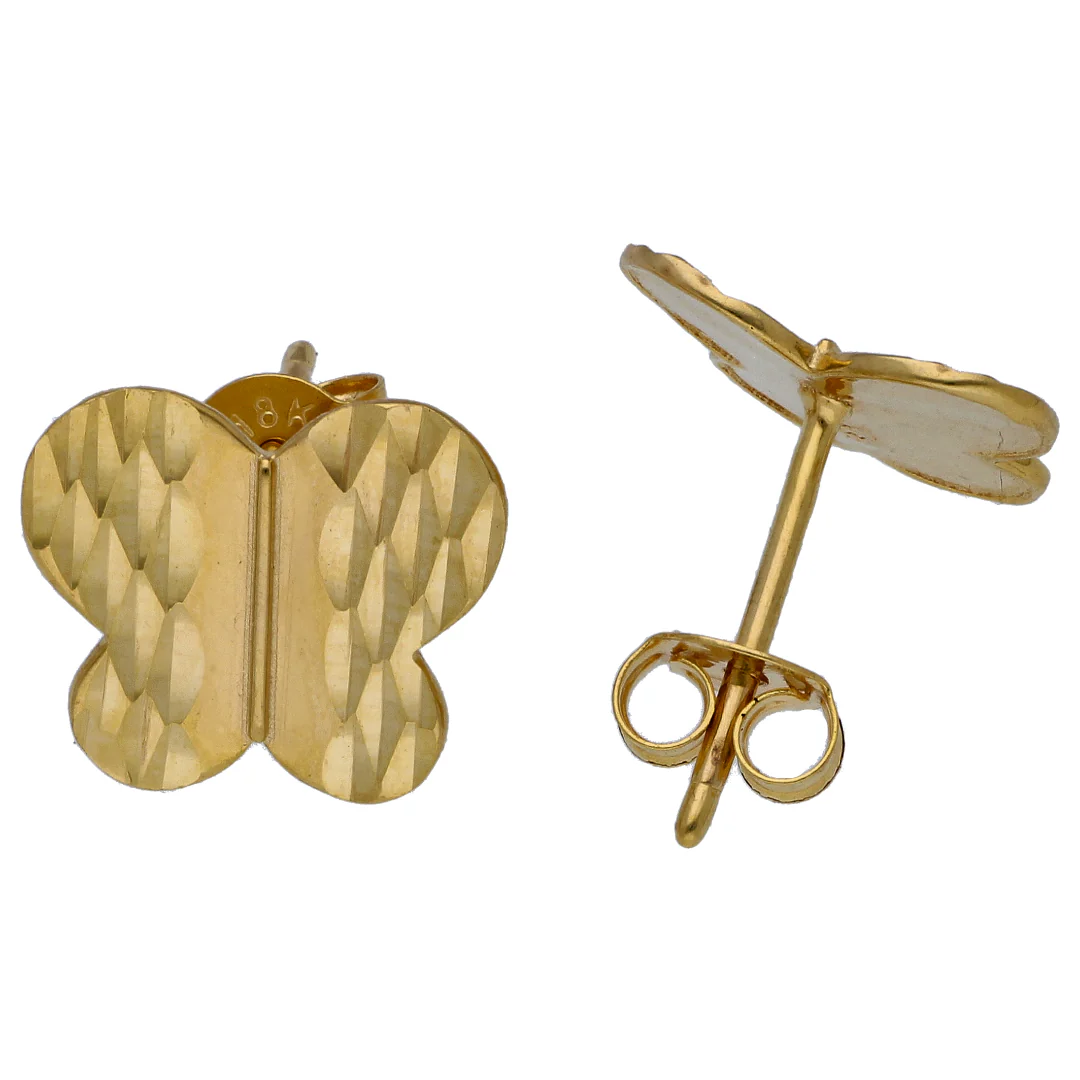 Gold Butterfly Shaped Pendant Set 18KT - FKJNKLST18KU6503 - Image 4