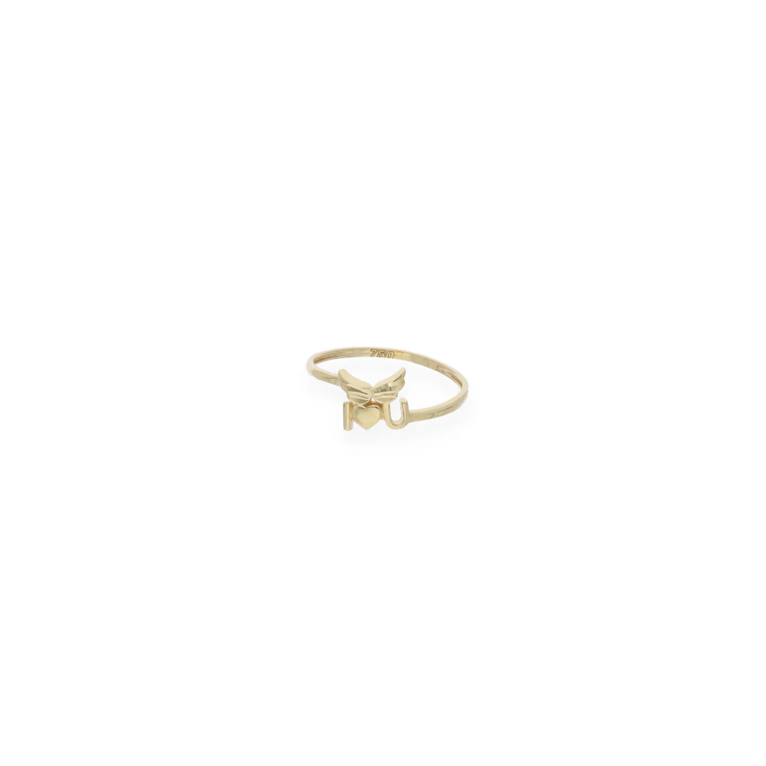 Gold Butterfly Shaped Ring 18KT - FKJRN18KU6139 - Image 6