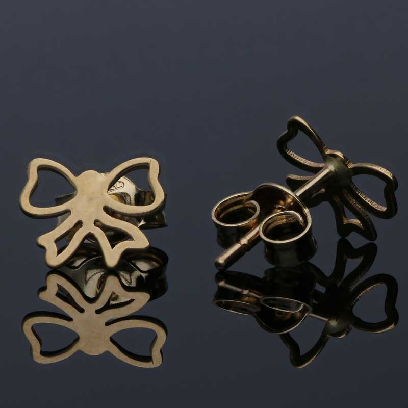 Gold Butterfly Stud Earrings 18KT - FKJERN18KU3064 - Image 3