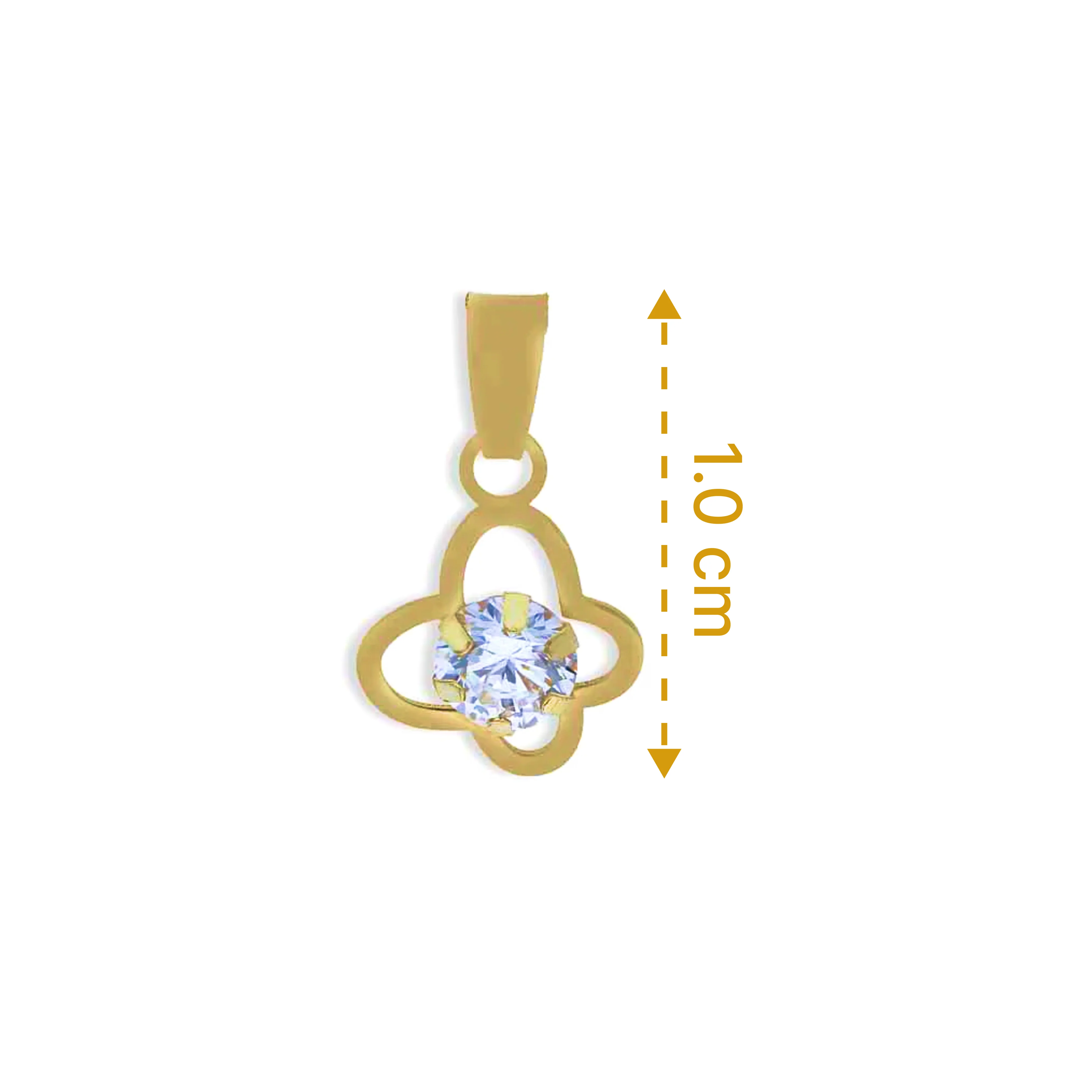 Gold Butterfly With Solitaire Pendant 18KT - FKJPND18KU1115 - Image 2