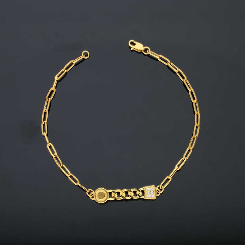 Gold Cable Link Bracelet 21KT - FKJBRL21KU6019 - Image 3