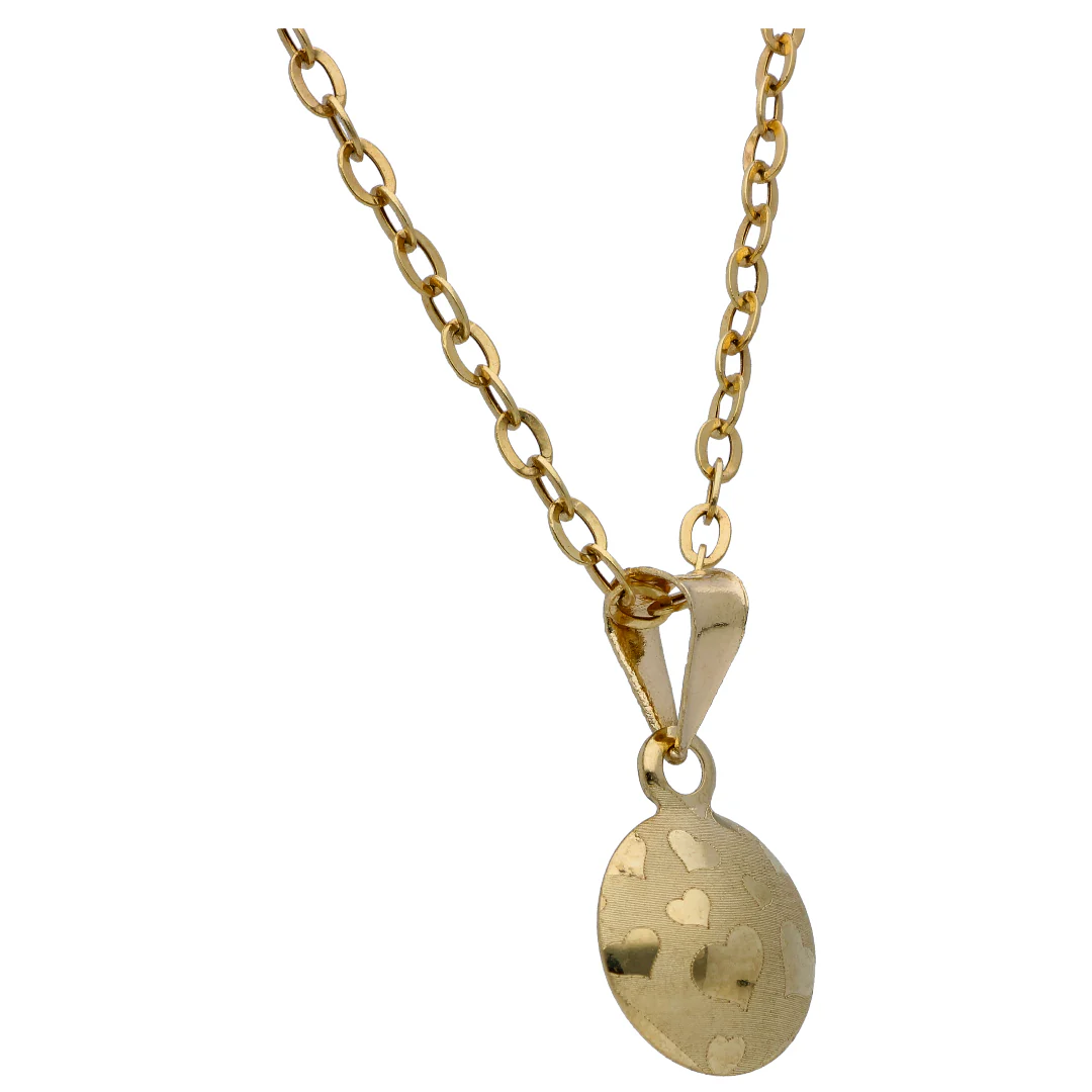Gold Circle Shaped Pendant Set 18KT - FKJNKLST18KU6522 - Image 3