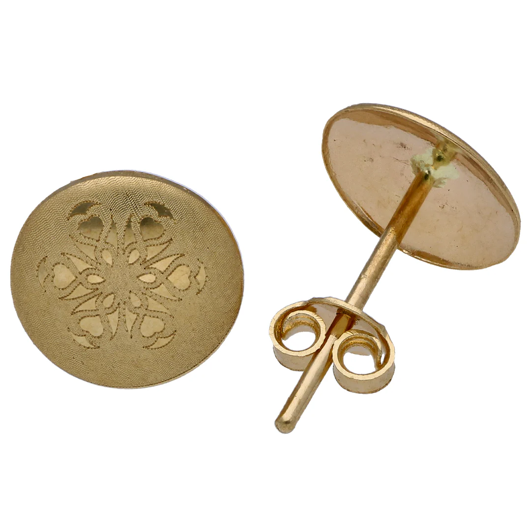 Gold Circle Shaped Pendant Set 18KT - FKJNKLST18KU6523 - Image 4