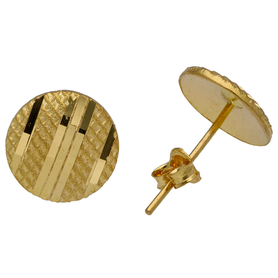 Gold Circle Shaped Pendant Set 18KT - FKJNKLST18KU6526 - Image 4