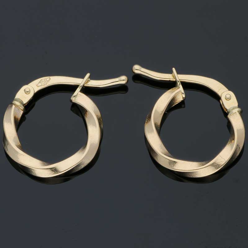 Gold Clip on Hoop Earrings 18KT - FKJERN18KU3085 - Image 3