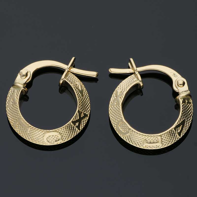 Gold Clip on Hoop Earrings 18KT - FKJERN18KU3086 - Image 2
