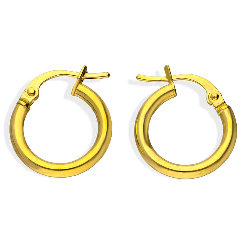 Gold Clip on Hoop Earrings 18KT - FKJERN18KU3087