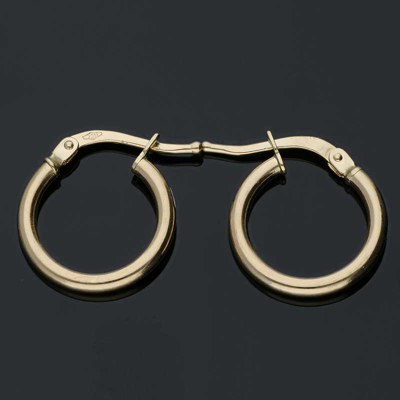 Gold Clip on Hoop Earrings 18KT - FKJERN18KU3087 - Image 2