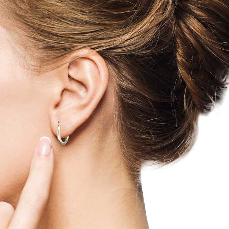Gold Clip on Hoop Earrings 18KT - FKJERN18KU3087 - Image 3