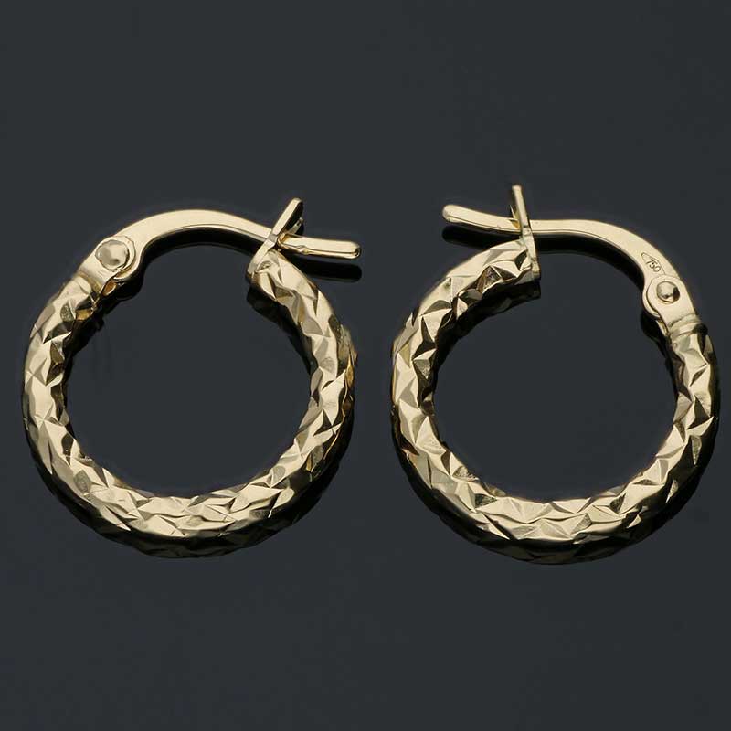Gold Clip on Hoop Earrings 18KT - FKJERN18KU3088 - Image 2