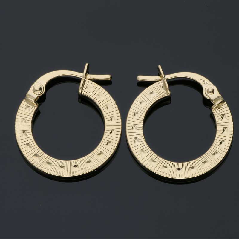Gold Clip on Hoop Earrings 18KT - FKJERN18KU3089 - Image 2