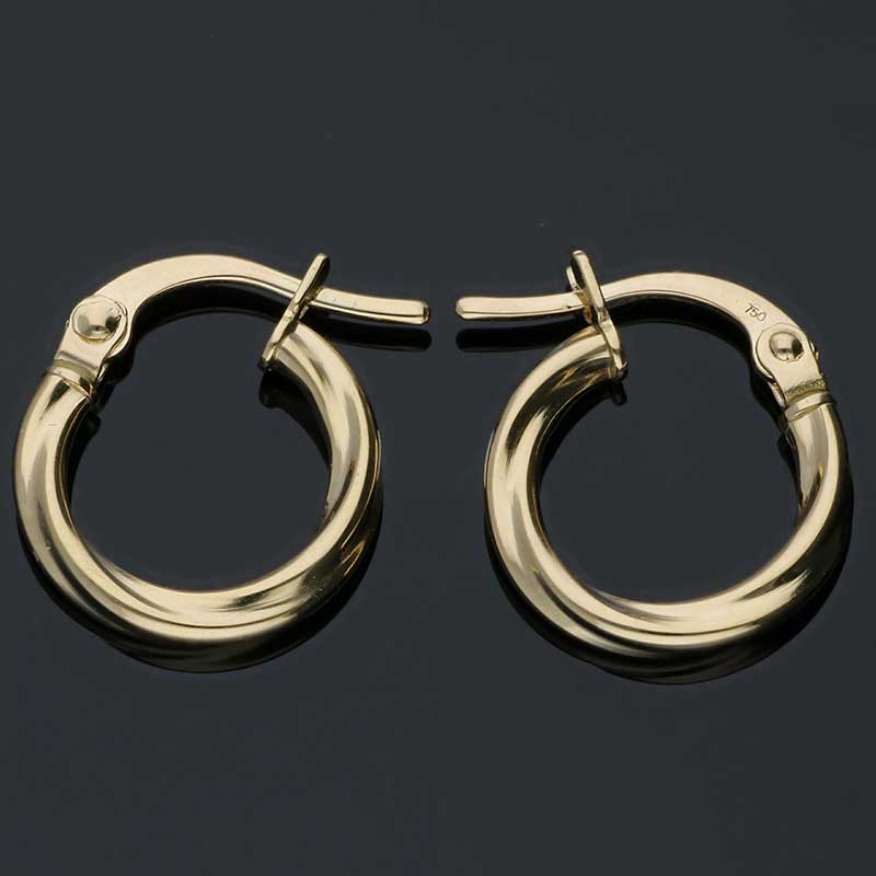 Gold Clip On Hoop Earrings 18KT - FKJERN18KU3094 - Image 2
