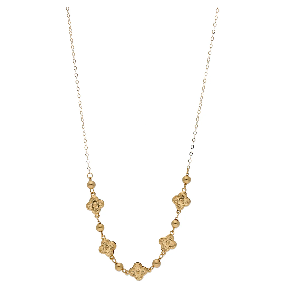 Gold Clover Leaf Necklace 18KT - FKJNKL18KU6589 - Image 2