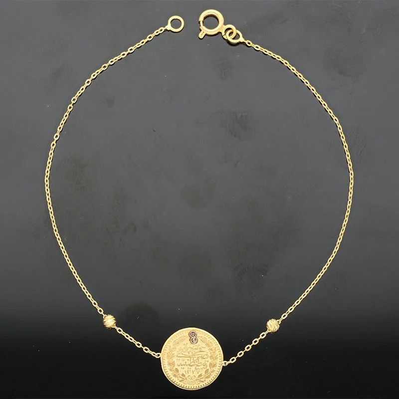 Gold Coin Bracelet 21KT - FKJBRL21K2243 - Image 3