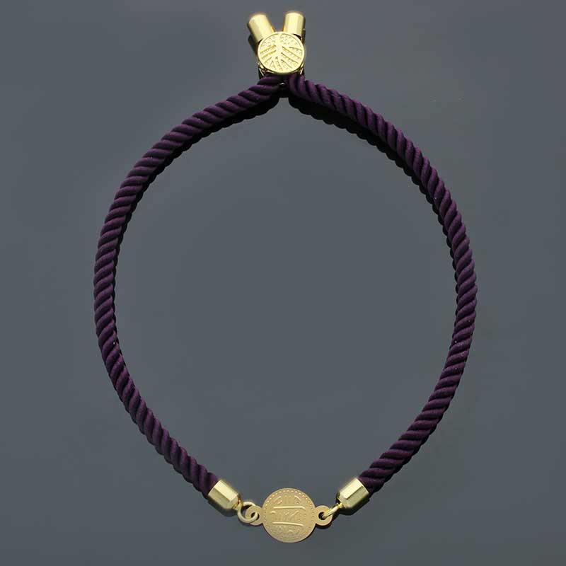 Gold Coin String Bracelet 21KT - FKJBRL21KU1061 - Image 7