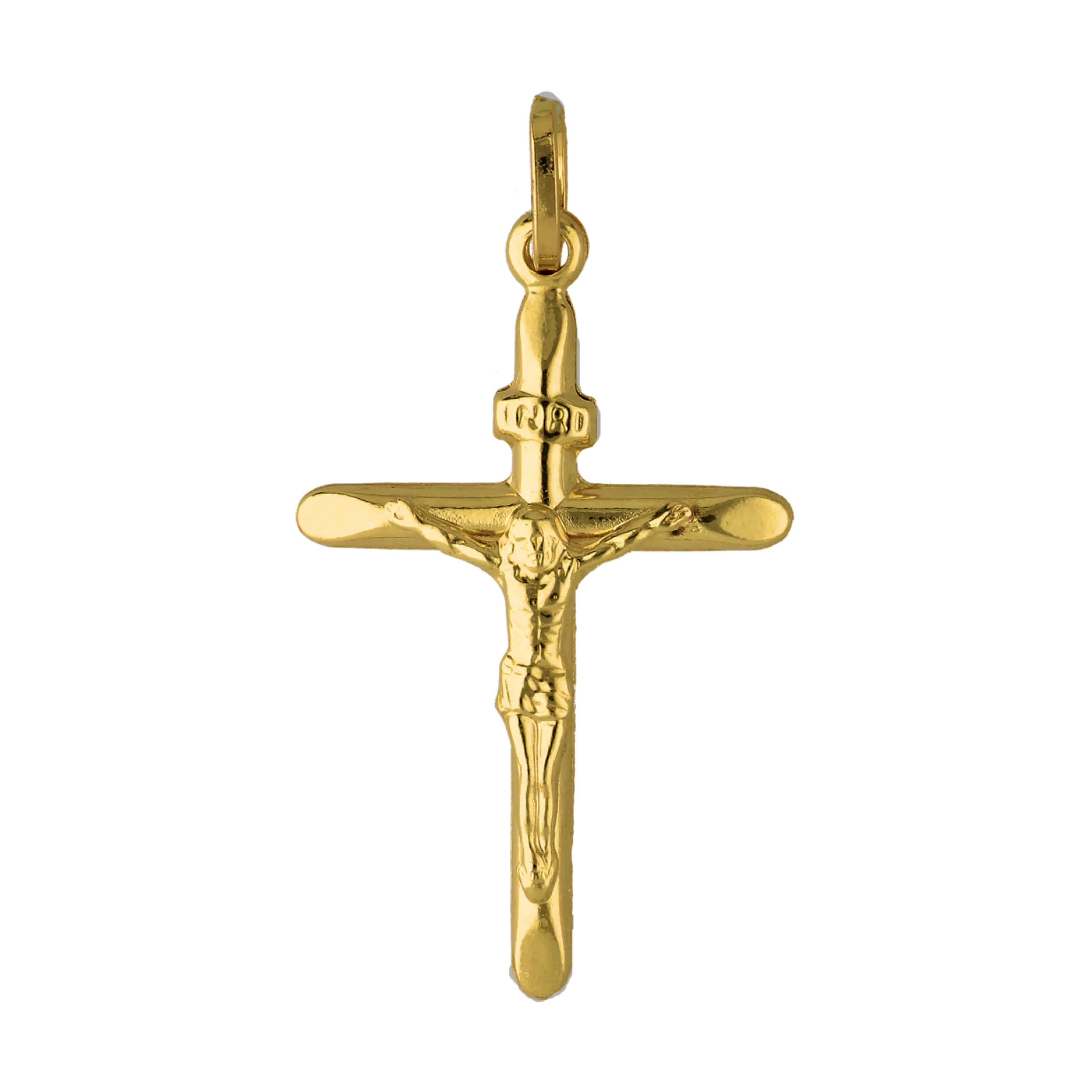 Gold Cross Shaped Pendant 18KT - FKJPND18KU6619
