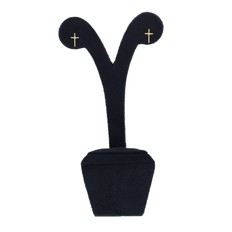 Gold Cross Shaped Stud Earrings 18KT - FKJERN18KU3046 - Image 3