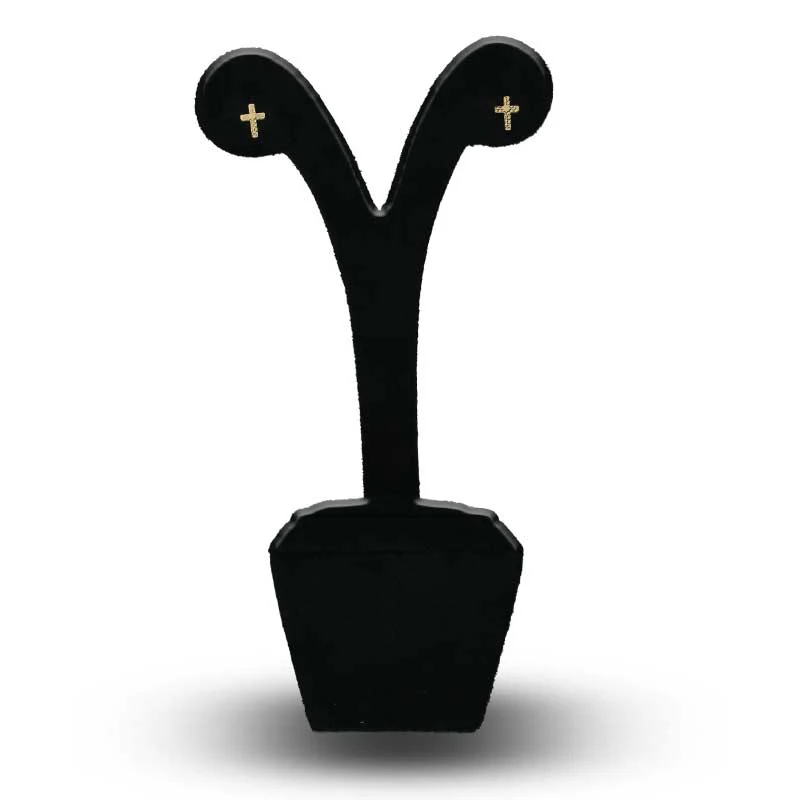 Gold Cross Stud Earrings 18KT - FKJERN18KU3059 - Image 4
