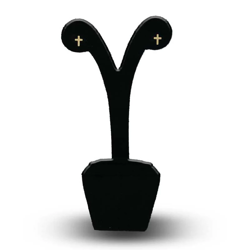 Gold Cross Stud Earrings 18KT - FKJERN18KU3061 - Image 4