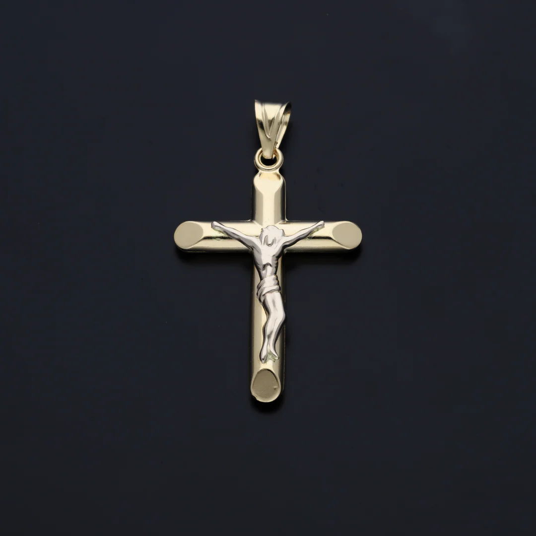 Gold Crucifix Pendant 18KT - FKJPND18KU6141 - Image 2