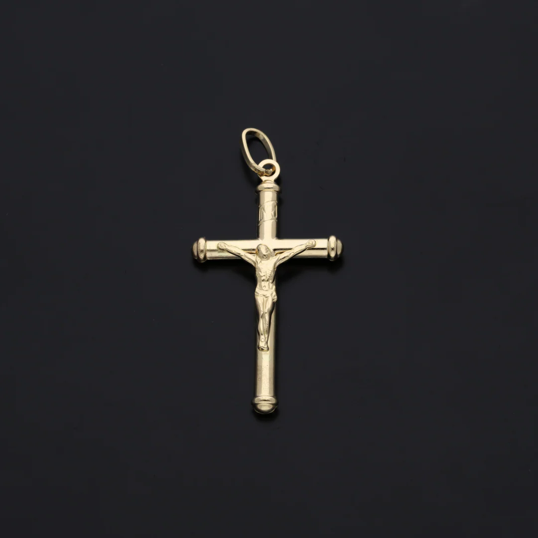 Gold Crucifix Pendant 18KT - FKJPND18KU6142 - Image 2