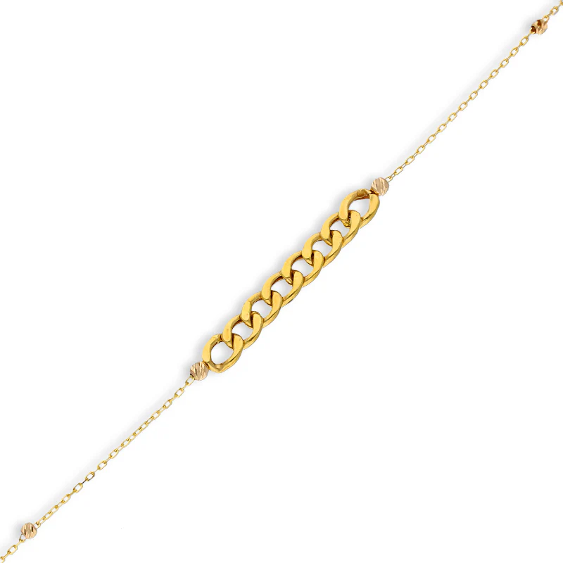 Gold Curb Bracelet 21KT - FKJBRL21KU6036 - Image 2