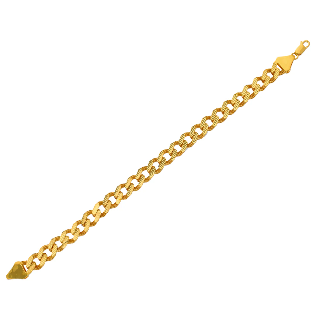 Gold Curb Bracelet 22KT - FKJBRL22KU6659 - Image 2