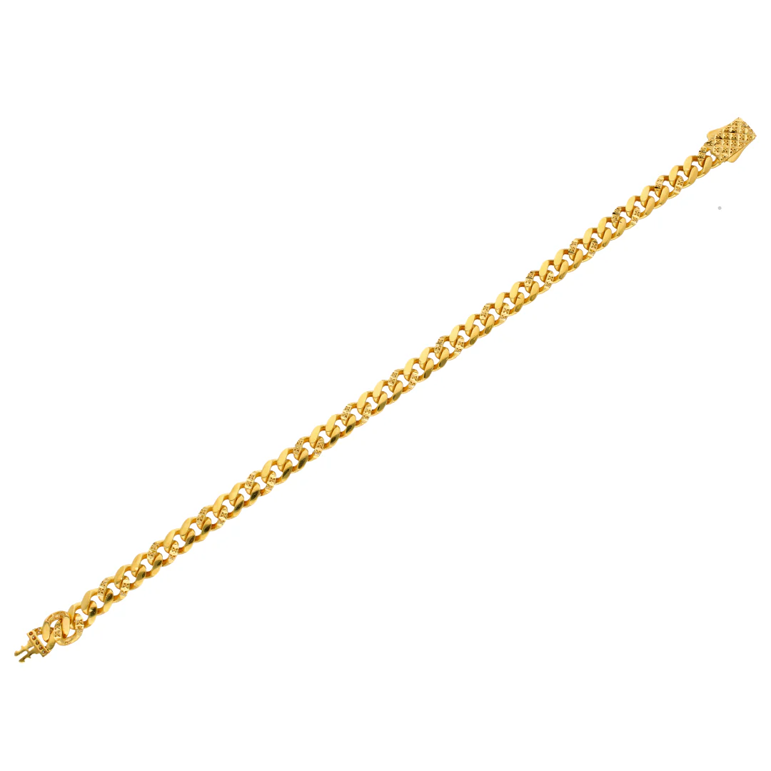 Gold Curb Bracelet 22KT - FKJBRL22KU6660 - Image 2