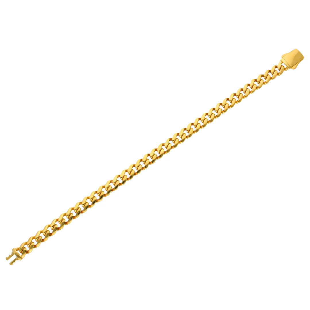 Gold Curb Bracelet 22KT - FKJBRL22KU6663 - Image 2