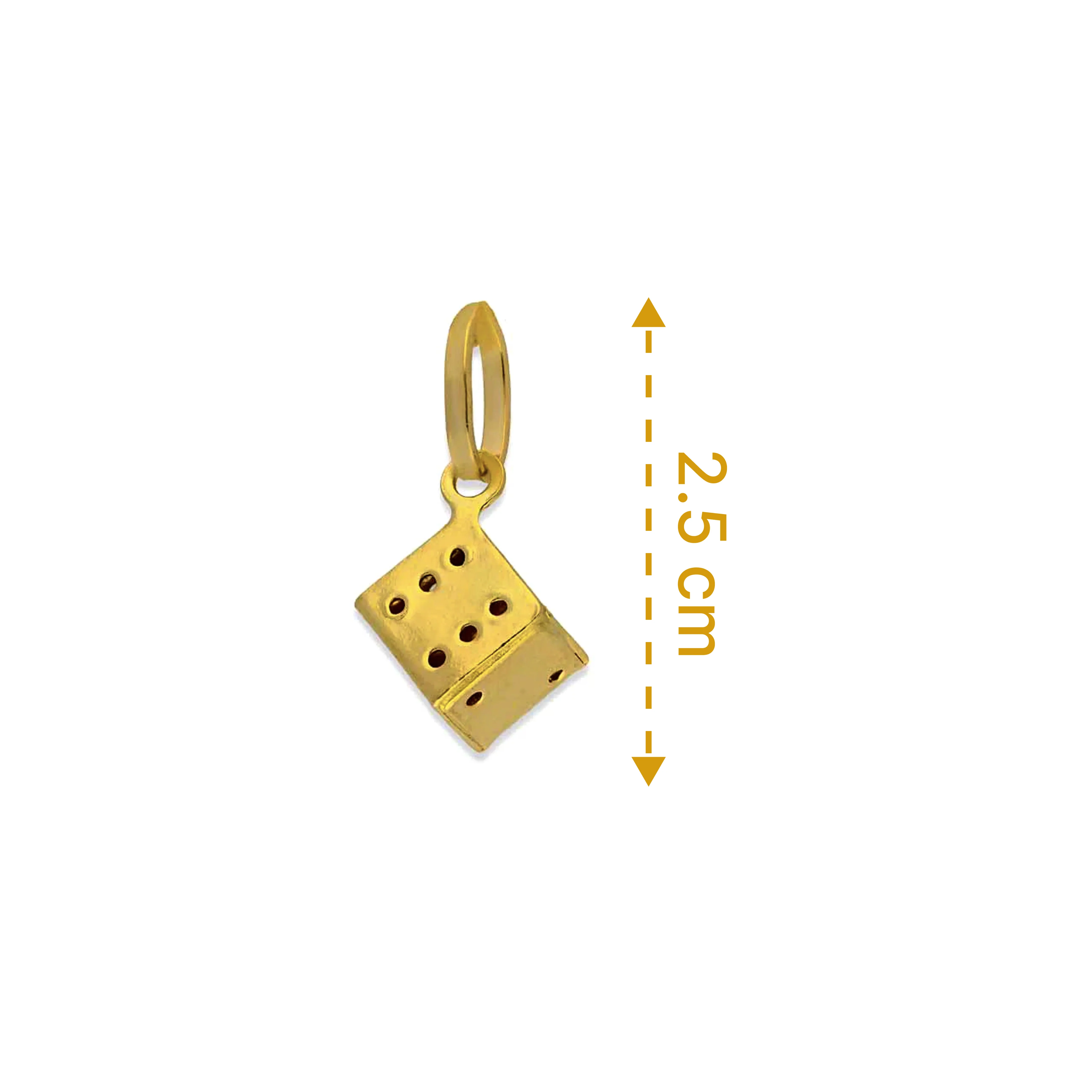 Gold Dice Pendant 18KT - FKJPND18KU1098 - Image 2