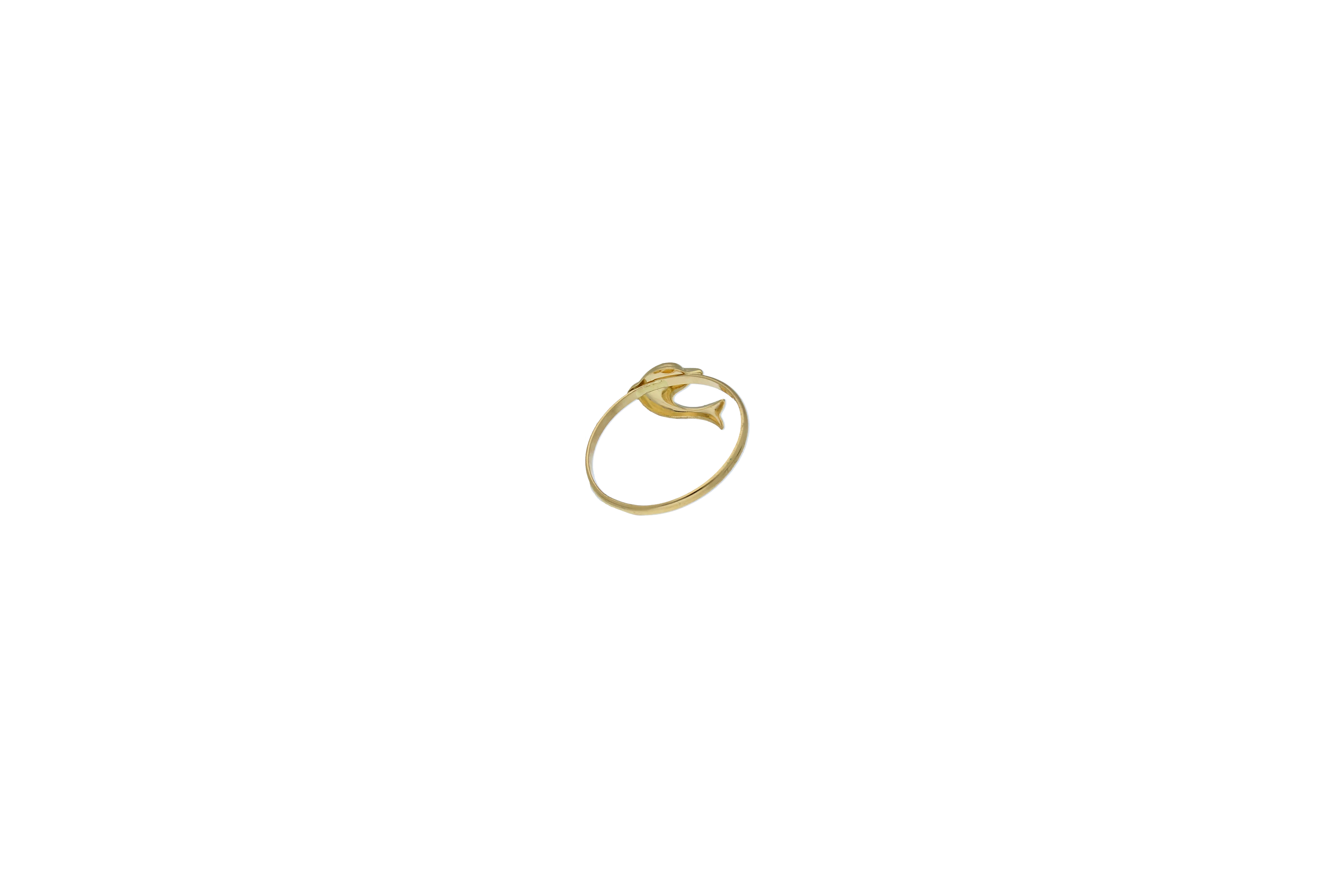 Gold Dolphin Shaped Ring 18KT - FKJRN18KU6393