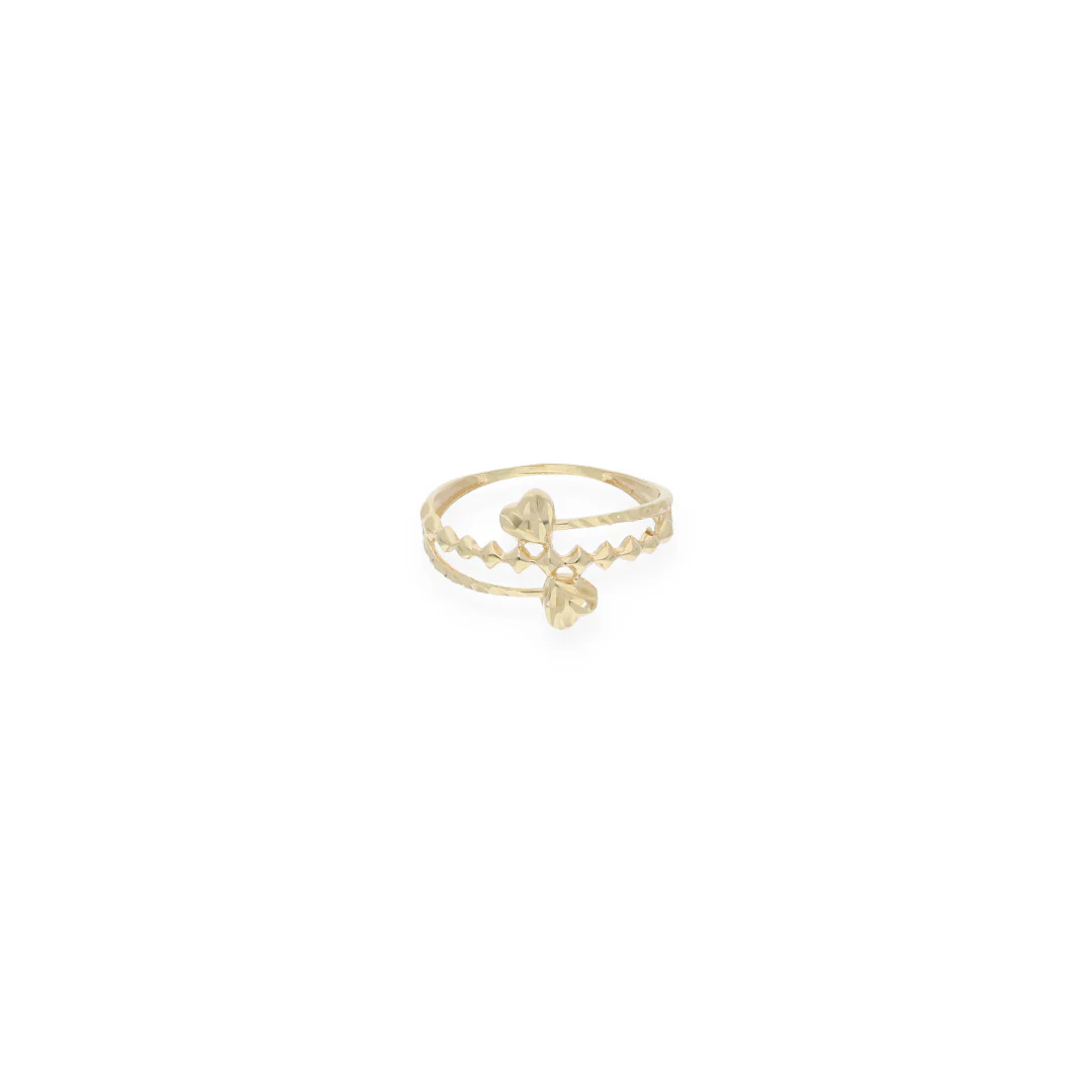 Gold Dual Heart Shaped Ring 18KT - FKJRN18KU6135 - Image 5