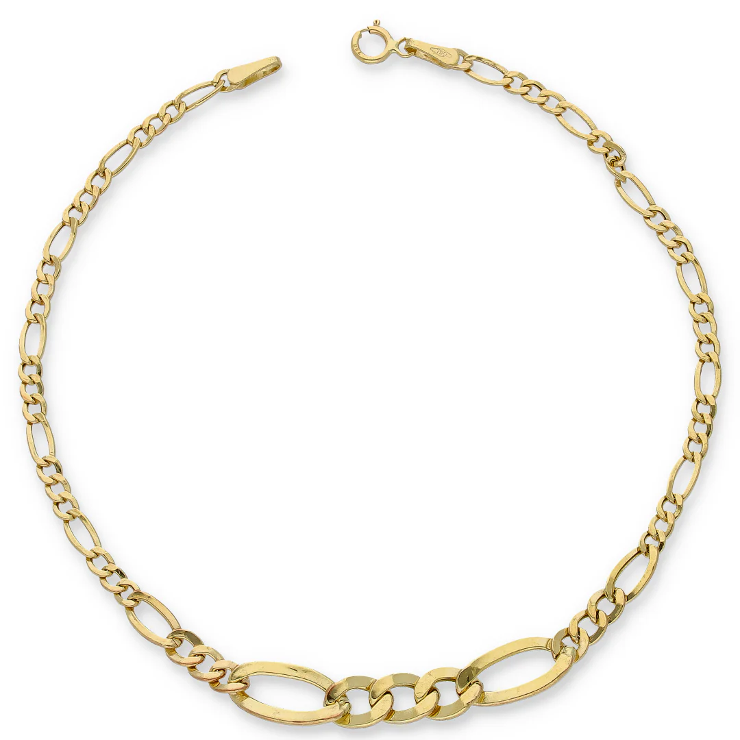 Gold Figaro Bracelet 18KT - FKJBRL18KU6350