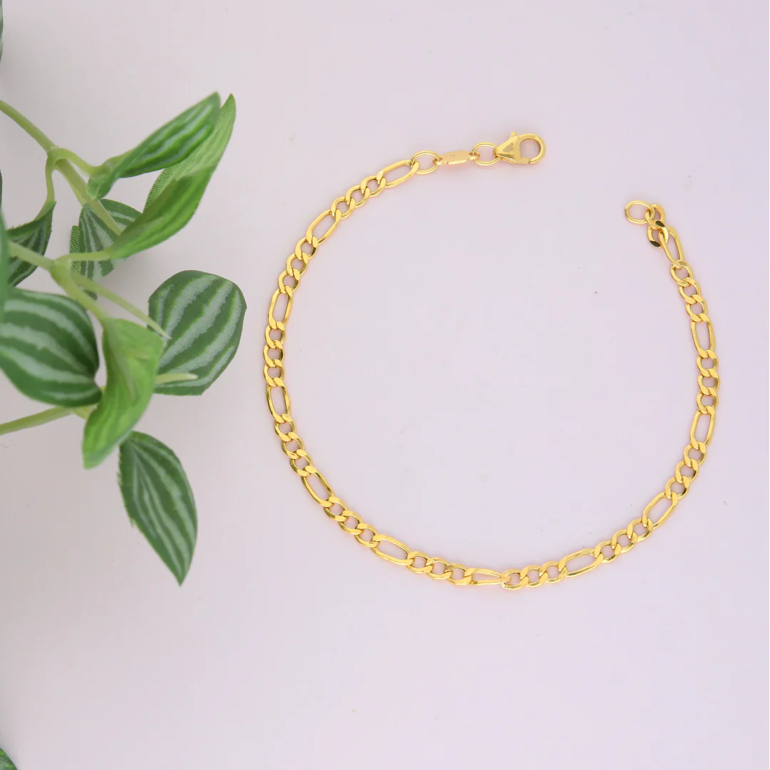 Gold Figaro Bracelet 18KT - FKJBRL18KU6559