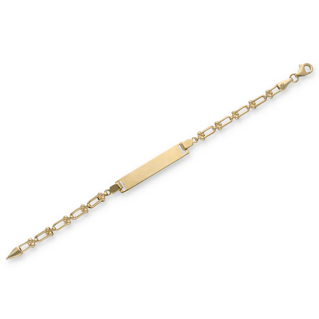 Gold Figaro Rectangle Shaped Bracelet 18KT - FKJBRL18KU6359 - Image 2
