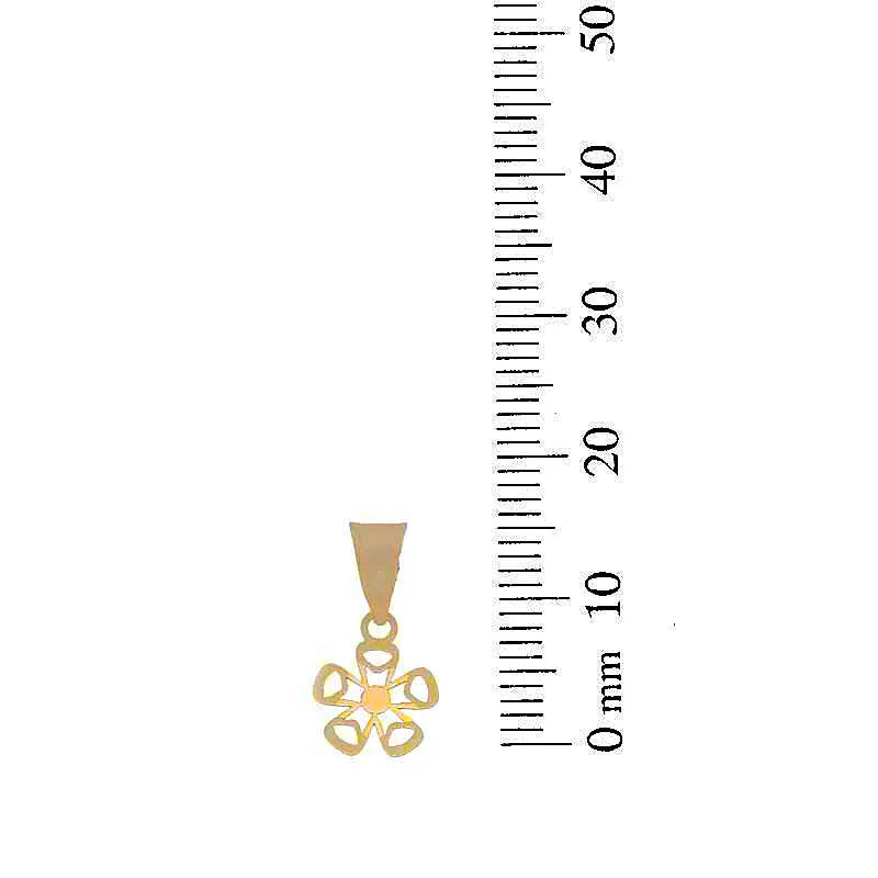 Gold Flower Pendant 18KT - FKJPND18KU1041 - Image 2