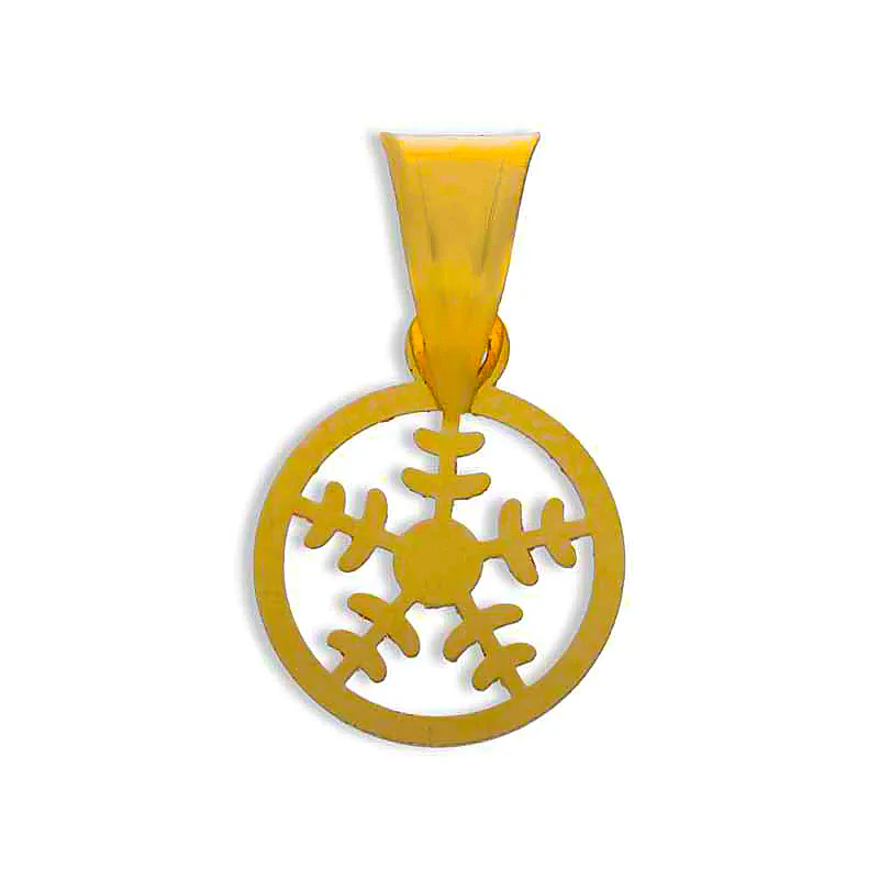 Gold Flower Pendant 18KT - FKJPND18KU1043